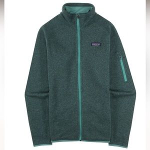 Patagonia full zip better sweater in Beryl green color, size small